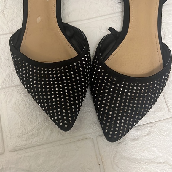 Black side report flat shoe rhinestone - Picture 2 of 3